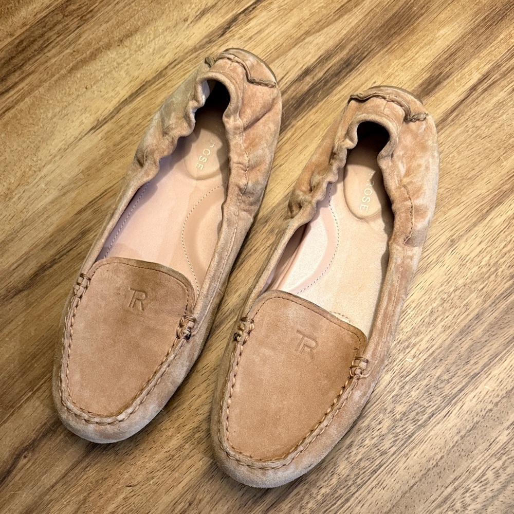 Taryn Rose Kristine Suede Driving Loafers Brown Mocs